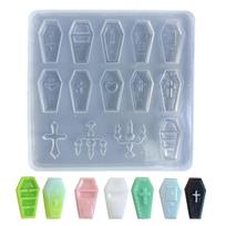 Halloween Silicone Resin Mold Tiny Coffin Shape Mold Filling Craft Quicksand Filler Resin Mold  Making Handmade Craft