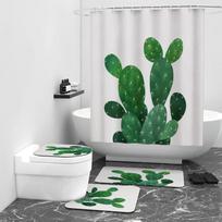 Cactus Digital Printed Shower Curtain Shower Decor Tarpaulin W90cm*L180cm blue