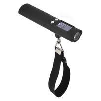 3in1 50kg/110lbs skaitmeninės bagažo svarstyklės su žibintuvėlio ir power bank funkcijomis, LCD ekranu, skirtos