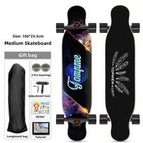 106 mm riedlentė pradedančiajam Longboard klevo plokščia plokščia dviguba svirties lenta, plieninė guolis, PU ratai, vaikams suaugusiems