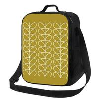 Orla Kiely Multistem Insulated Lunch Tote Bag for Scandinavian Flower Resuable Cooler Thermal Food Bento Box Work School Travel 26.5x20x11.5CM smėlis