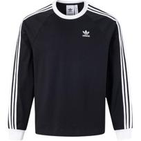 Adidas Originals Classic Series Striped Comfortable Loose Fit Long Sleeve T-Shirt Men Tops Black White KE5824 L