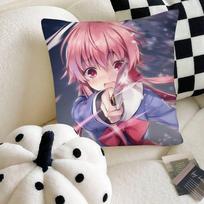 Gasai Yuno Yandere Anime Ateities Dienoraštis CUTE Pagalvės Užvalkalas Kvadratinė Pagalvė Miegamojo Sofa Laisvalaikio Komforto Pagalvėlė Automobilio Namų Dekoras 40cm x 40cm