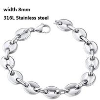 316L nerūdijančio plieno kubietiška grandinėlės apyrankė vyrams moterims Figaro vintage metalo Viking Kpop Pulseras Emo miela prabangių papuošalų dovana Length 17cm