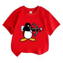2026 NAJI Animacinio Pingu Marškinėliai Manga/Komiksų Berniukams Mergaitėms Vaikams Drabužiai Viršutiniai Drabužiai Streetwear Trumpomis Rankovėmis Sportinio Stiliaus Marškinėliai Mažyliams 100 raudona