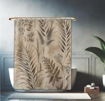 Botaninis Žolelių Gamtos Dušo Užuolaida - Boho Vonios Dekoras & Dovana Namų & Sodo Mėgėjams W90xH180cm gray