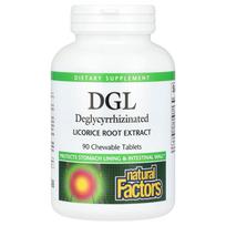 Natural Factors DGL Deglycyrrhizinated Licorice Root Extract Chewable Tablets, 90 Count 90 pcs - 1 ea