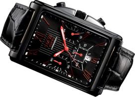 Square Black Square Rectangular Limited Seiko Quartz Leather Genuine Day Present to 300 Pieces JMW TOKYOMen's Watch, & Red, Chronograph, Edition,