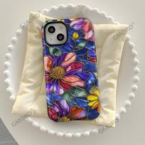 Vintage glazed texture flower apple 15 matte two-in-one film mobile phone case iPhone17 magnetic protective case iPhone17