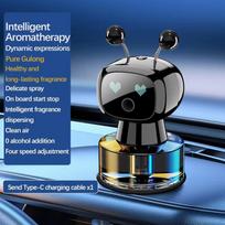 Smart Car Air Freshener AI Rechargeable Car Aroma Diffuser Smart eyes 4 Levels of Adjustable Intelligent Car Diffuser Gift juoda
