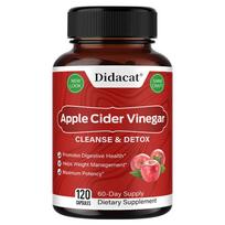 Apple Cider Vinegar Cleanse and Detox Capsules, 120 Count Weight Management Supplement 120PCS