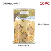Labubu Capybara Themed Childrens Party Favor Bags With Glitter Handle For Birthday Celebrations StyleD