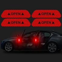4vnt fluorescencinės automobilio šviesą atspindinčios juostelės įspėjamieji lipdukai, skirti Lada granta vesta kalina priora niva xray largus Opel Astra HGJ raudona