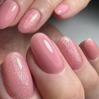 24 Pieces Glossy Press on Nail with Glitters Designs Short Oval Shape False Nail for Spring and Summer Nail Accesories 1