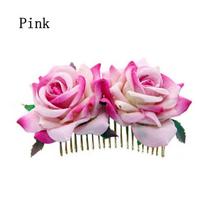 Stylish Flower Hair Comb For Travel And Photography Pink