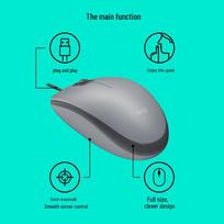 Logitech M111 Silent Wired Mouse pilka