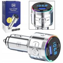 Automobilinis FM Bluetooth siųstuvas 3mk Hyper Car Power, USB-A ir USB-C greitasis įkroviklis