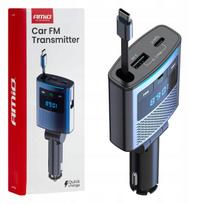 Automobilinis FM siųstuvas 1×USB-A 1×USB-C 12V 24V