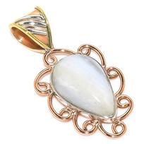 Natural Blue Lace Agate Two Tone 925 Solid Sterling Silver Pendant 1.50'' L5g56