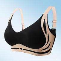Push Up Liemenėlė Invisibles Patogus besiūlis reguliuojamas dirželis Bralette liemenėlė Underwire Mažiau moteriška liemenėlė M juoda