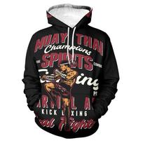 Muay Thai 3D Printed Hoodies For Men Fashion Combat Sports Graphic Sweatshirts Casual Streetwear Pullovers Winter Tracksuit Tops S