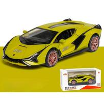 1/32 Lamborghini Sian Sports Car Simulation Diecast Metal Alloy Model Car Sound Light Pull Back Collection Kids Toy Gifts A243 raudona