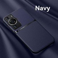 Dėklas Huawei P60 Pro su automobiliniu magnetiniu laikikliu Odinis telefono dėklas Huawei P 60 60Pro Minkštas silikoninis smūgiams atsparus buferis Galinis dangtelis For P60 Pro gray