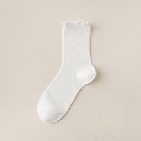Summer Socks for Women with Black Fungus Edges, Thin Mesh, Loose, Pile Postpartum Socks for Girls, Cotton Breathable Mid-calf Socks 1 pair balta