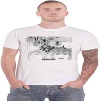 The Beatles T Shirt Revolver Album Cover Band Logo Official Unisex White Size XXXL S balta