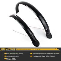 Full-Coverage Mountain Bike Mudguards 26/27.5/29 Inch Front & Rear Glossy Black black