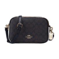 Coach Jes 25 Dvigubo užtrauktuko užsegimas PVC Pečių krepšys Moteriškas Pečių krepšys Tamsiai rudas Daugiaspalvis C1767-IMNOX Basic Set (Bag+Dust Bag) black