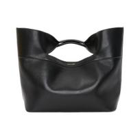 Alexander McQueen The Bow Lygaus karvės odos rankinė Moteriškos rankinės Juoda 709344-1BLCA-1000 Basic Set (Bag+Dust Bag) black