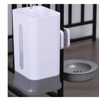 Leak-Proof Dog Water Dispenser 1.5L Hanging Crate Water Bowl Automatic Pet Waterer  Dog Cage pilka