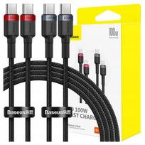 Kabel Baseus Cafule Usb-C Do Usb-C 100W,1M, 2Szt (Czerwono-Czarny, Szaro-Czarny)