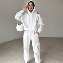 2024 Europe, America, Amazon cross-border women's clothing new autumn and winter fashion sports loose hooded sweater pants XS balta