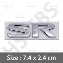 ABBG1 Automobilio stilius SR 3D raidės Metaliniai automobilio galinės bagažinės emblemos lipdukai Nissan Tiida Teana QASHQAI BLUEBIRD galinių durelių logotipo lipdukas sidabras