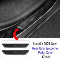 QHW1  4 6 8Pcs For Tesla Model Y Juniper 2025 2026 Front Rear Door Sill Protector Threshold Strip Anti-kick Guard Panel Waterproof Pad