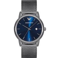 Emporio Armani AR11053 Plieno mėlyno ciferblato vyriškas laikrodis 43mm pilka