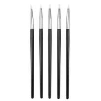 5PCS Ultra Soft Silicone Nail Silicone Pen Black Pole 6.7in Nail Art Sculpture Tool Hollow Carving Silicone Embossing Pen
