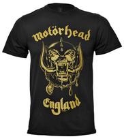 Official Motorhead T Shirt England Warpig Gold Classic Logo Black New S to 2XL XL