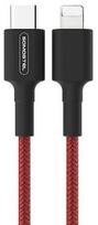 Kabelis Somostel USB-C - Lightning SMS-BW05 USB-C, Lightning, 1 m, juoda sp./raudona sp.