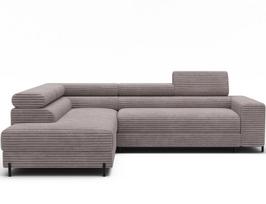 L formos minkšti kampai Colesio Pilka moderni sofa‑lova su miegama funkcija