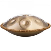 Handpan būgnas 55,9x55,9x25 cm auksinis, plieninis instrumentas