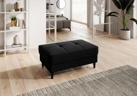 Pufas Bellis, 97x62x42cm, tamsiai juodas