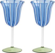 &K Amsterdam Vyno taurės Eve 180 ml, mėlynos, 2 vnt.