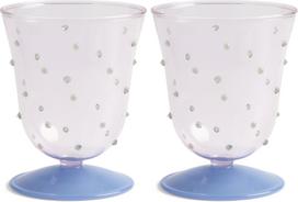 &K Amsterdam Vandens taurės Dot 200 ml, rožinės, 2 vnt.