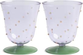 &K Amsterdam Vandens taurės Dot 200 ml, violetinės, 2 vnt.