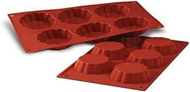 Silikoninė formelė keksiukams Silikomart Briochette Cannellata SF035, 6 x 110 ml