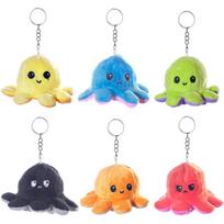 Pliušinis dvipusis aštuonkojis Tik Tok Octopus pakabukas 7cm