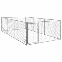 Lauko šunų voljeras su durelėmis, 2x4x1m, cinkuotas plienas